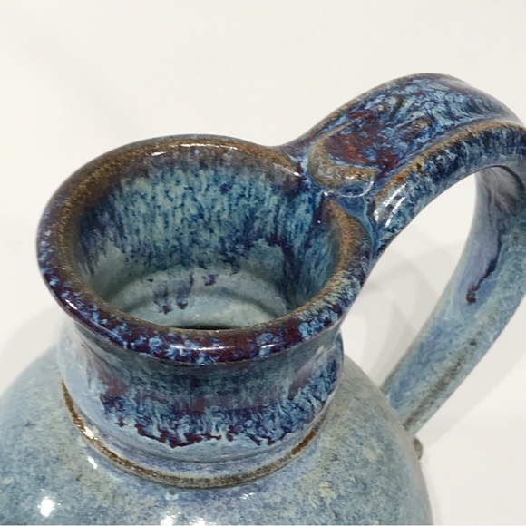 VTG MMS Signed Mahon Stoneware Studio Pottery No Spill Moonshine Jug Coffee Mug - Picture 9 of 14